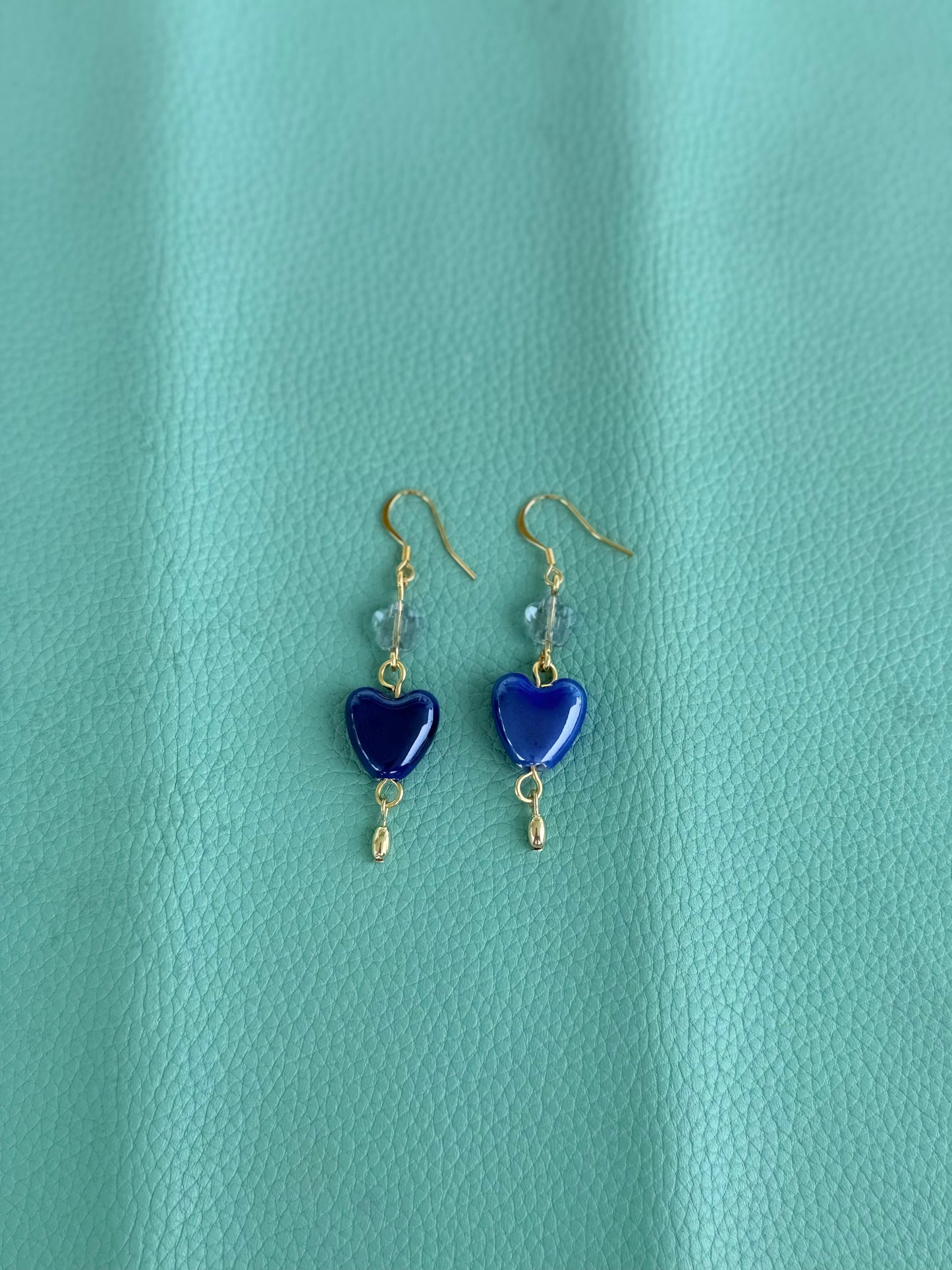Royal blue heart earrings