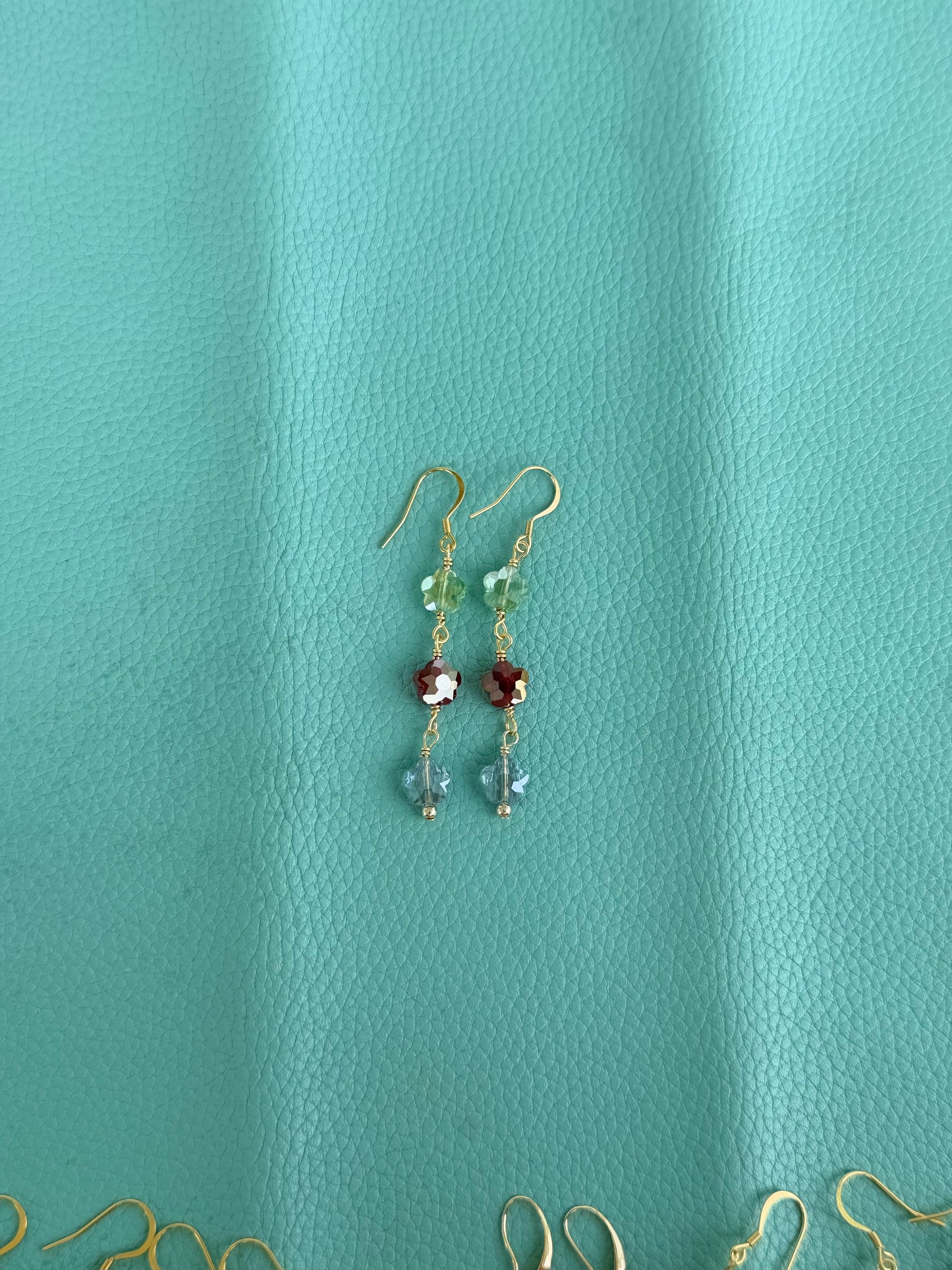 Iridescent flower earrings