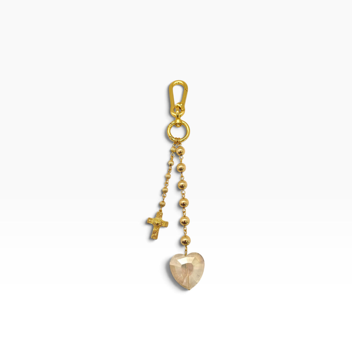 Heart & Cross Bag Charm
