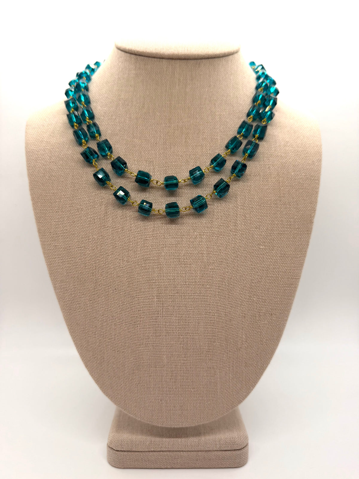 Teal Double Chain Necklace