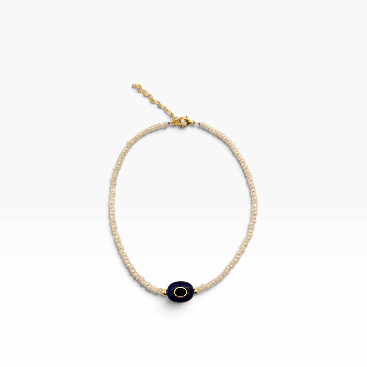 White & Blue Stone Necklace