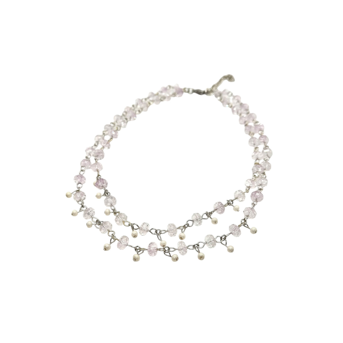 Purple & Silver Dangle Necklace
