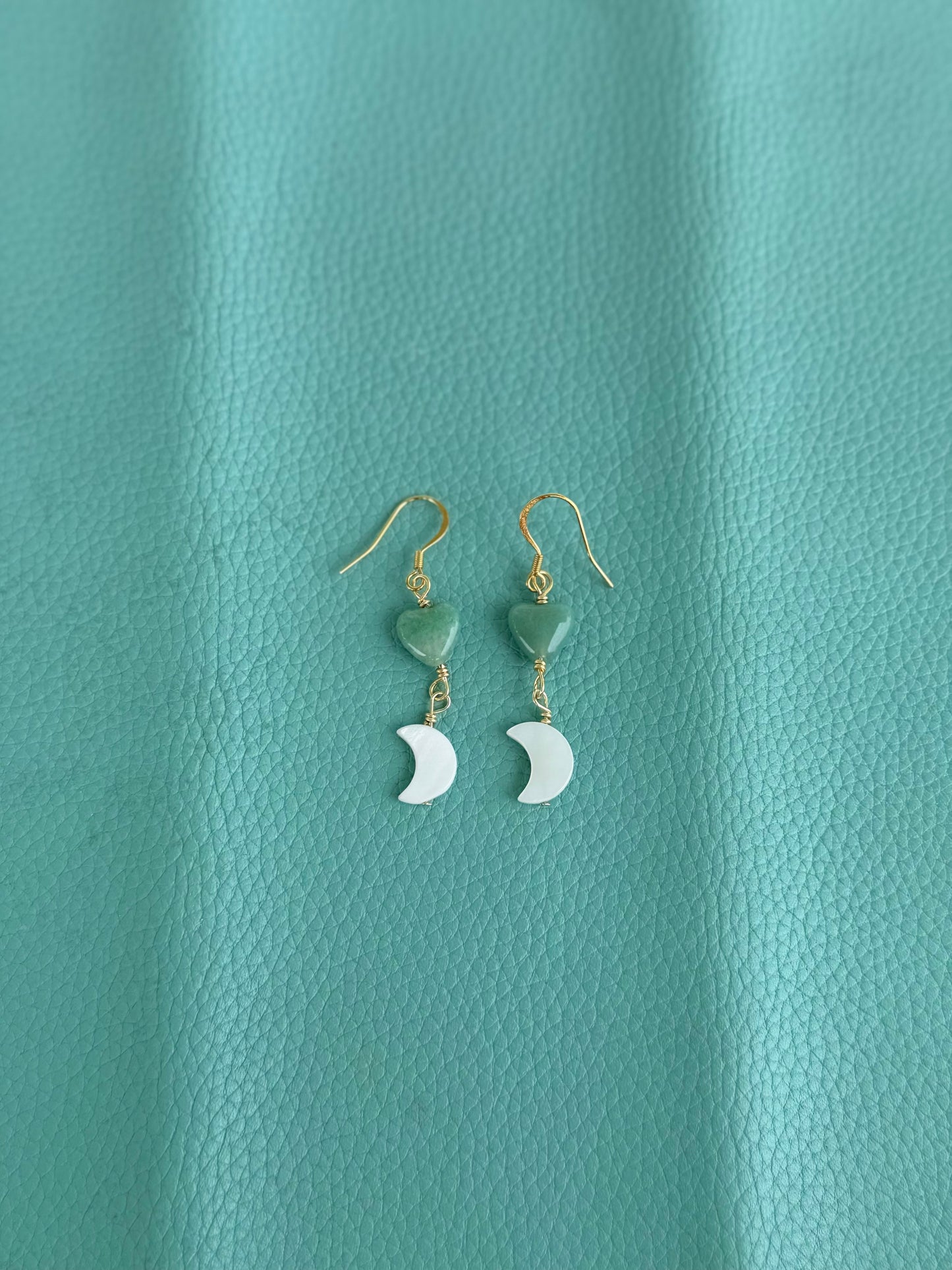Moon & heart earrings