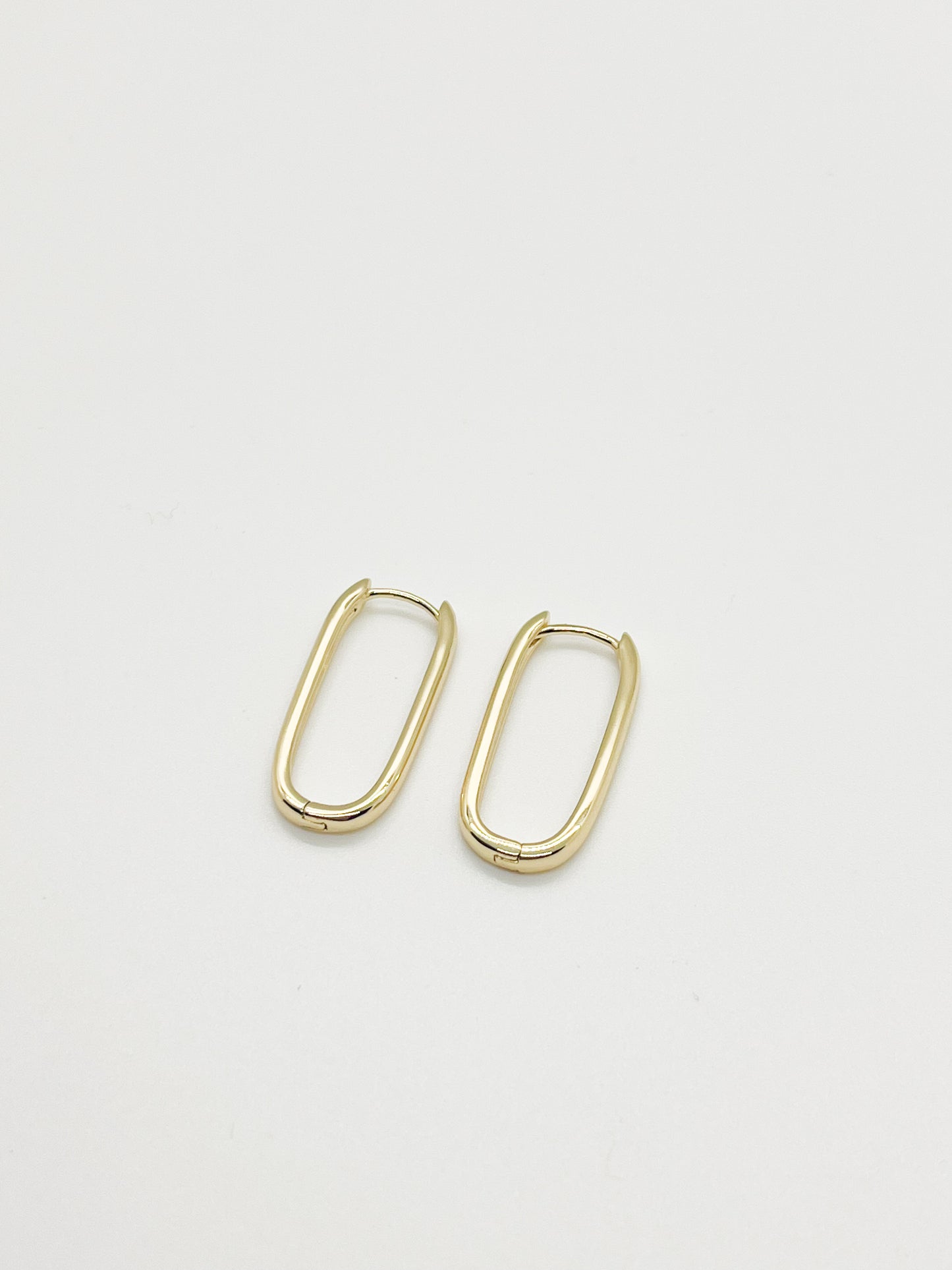 Gold paperclip hoops