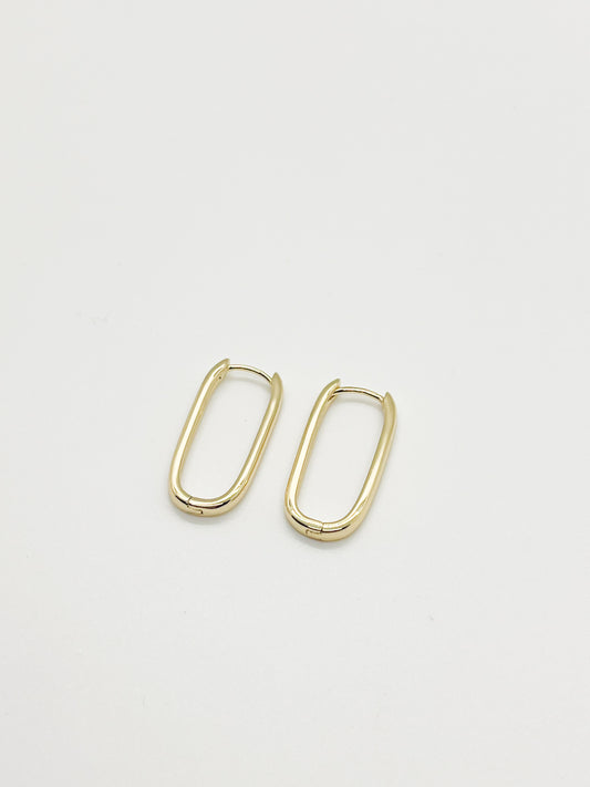 Gold paperclip hoops