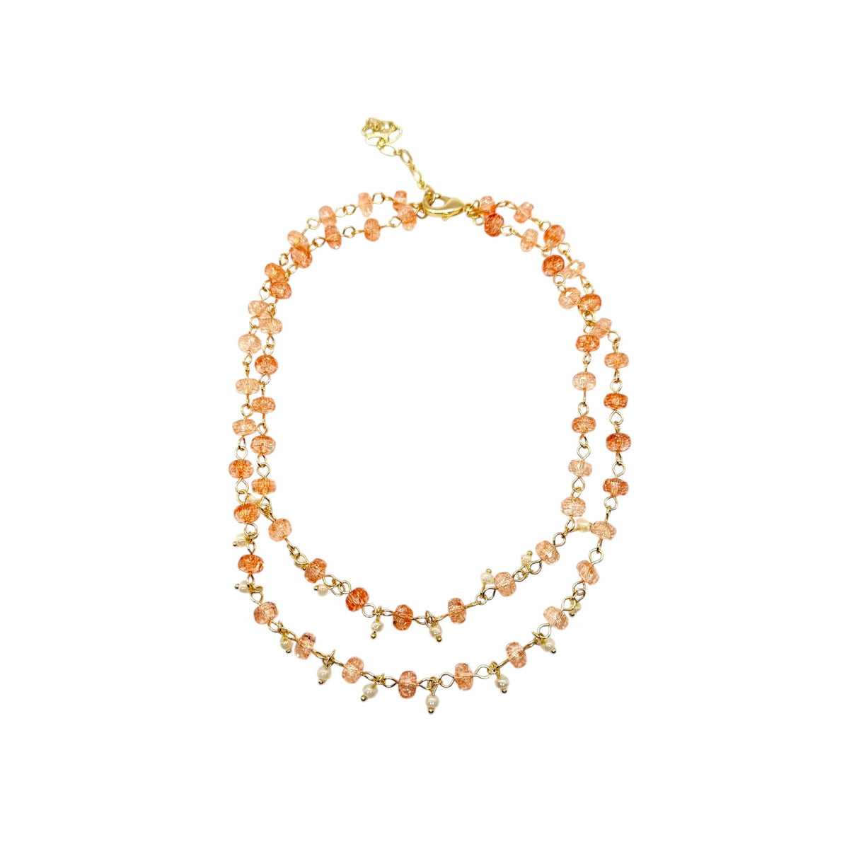 Orange & Gold Dangle Necklace