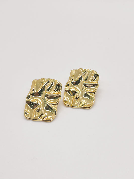 Gold rectangle studs