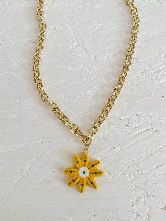 Yellow flower necklace