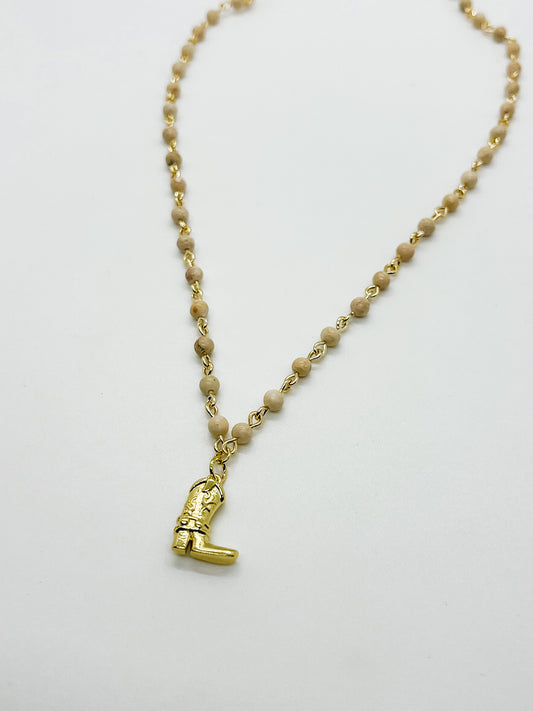 Cowboy boot necklace