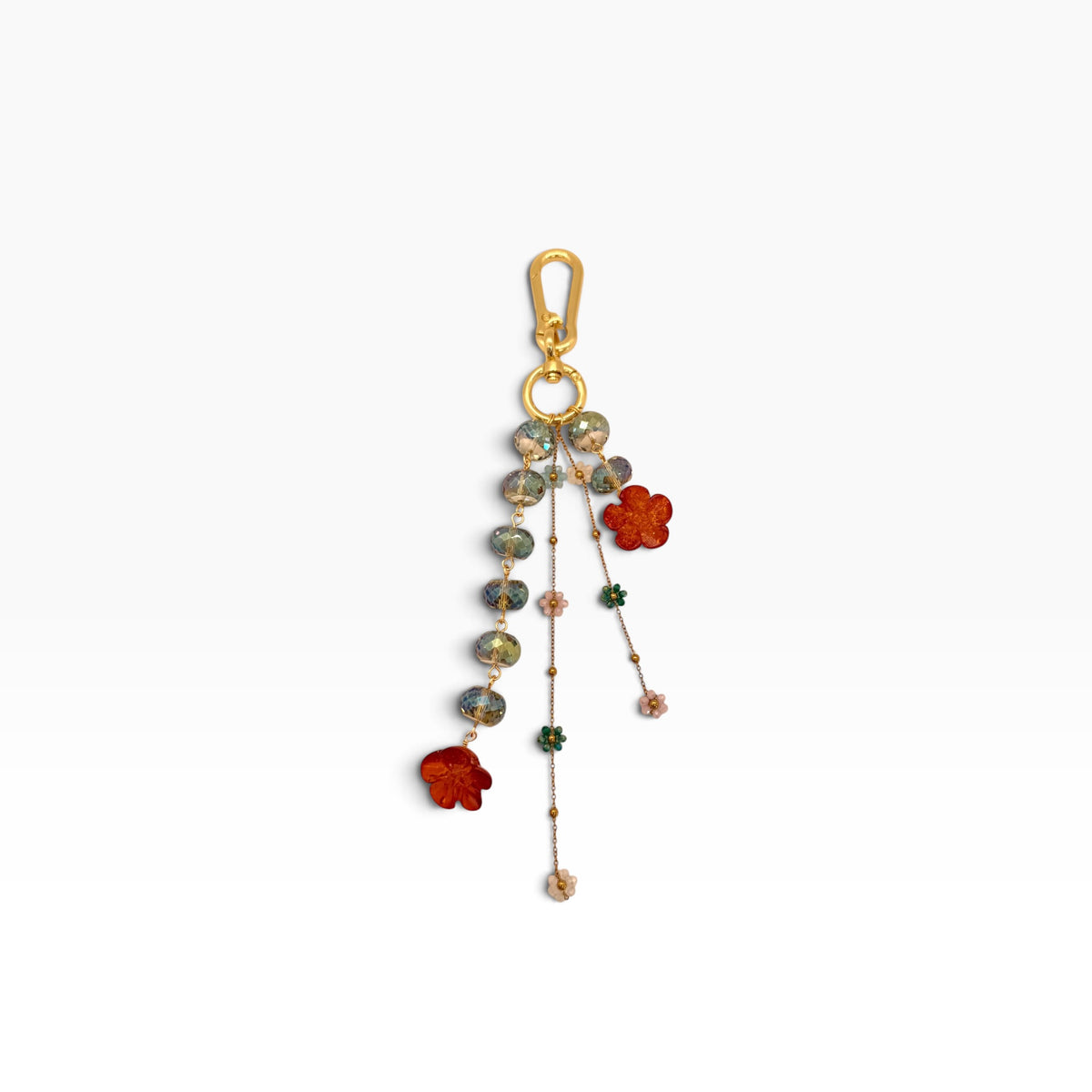 Orange Flower Bag Charm