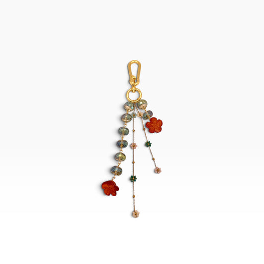 Orange Flower Bag Charm