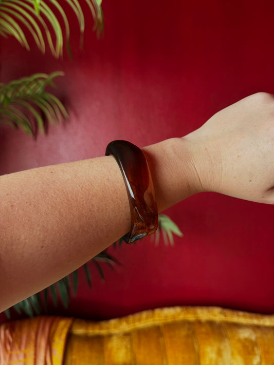 Lenny bangle- transparent brown
