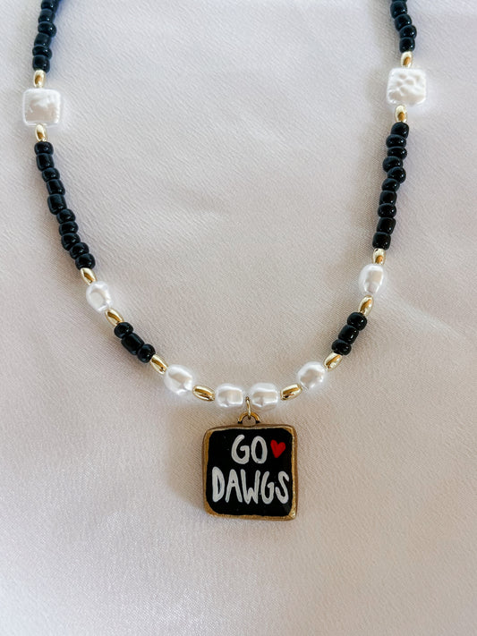 Black “Go Dawgs” necklace