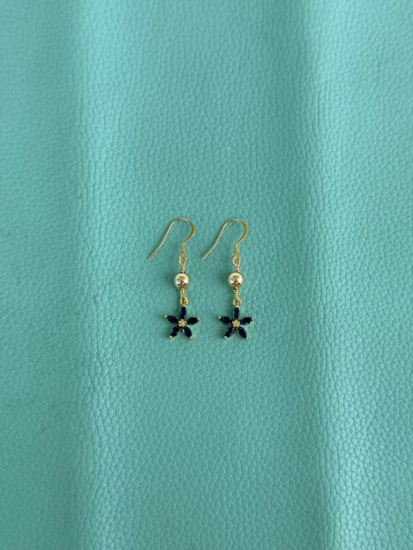 Blue flower earrings