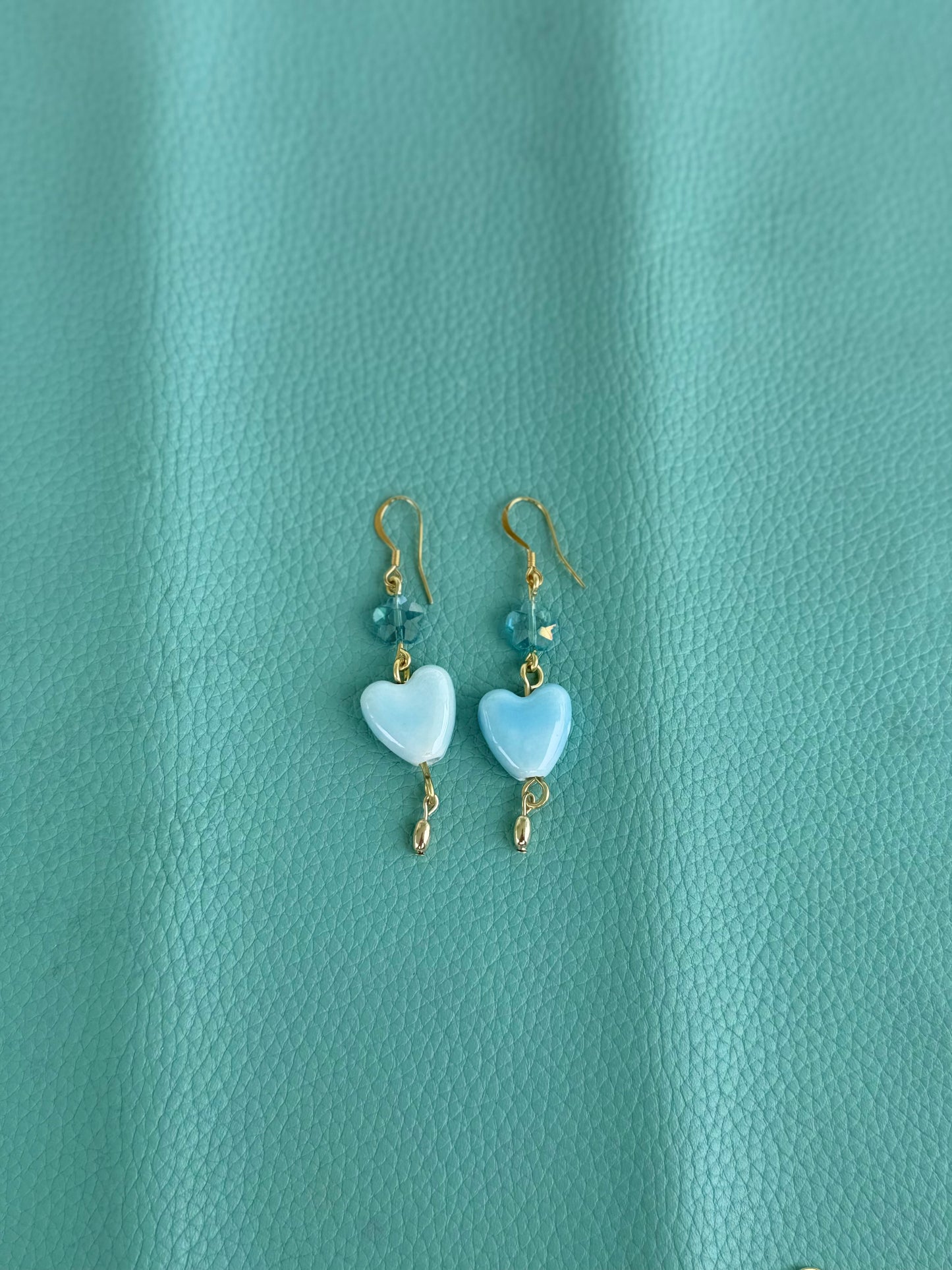 Light blue heart earrings