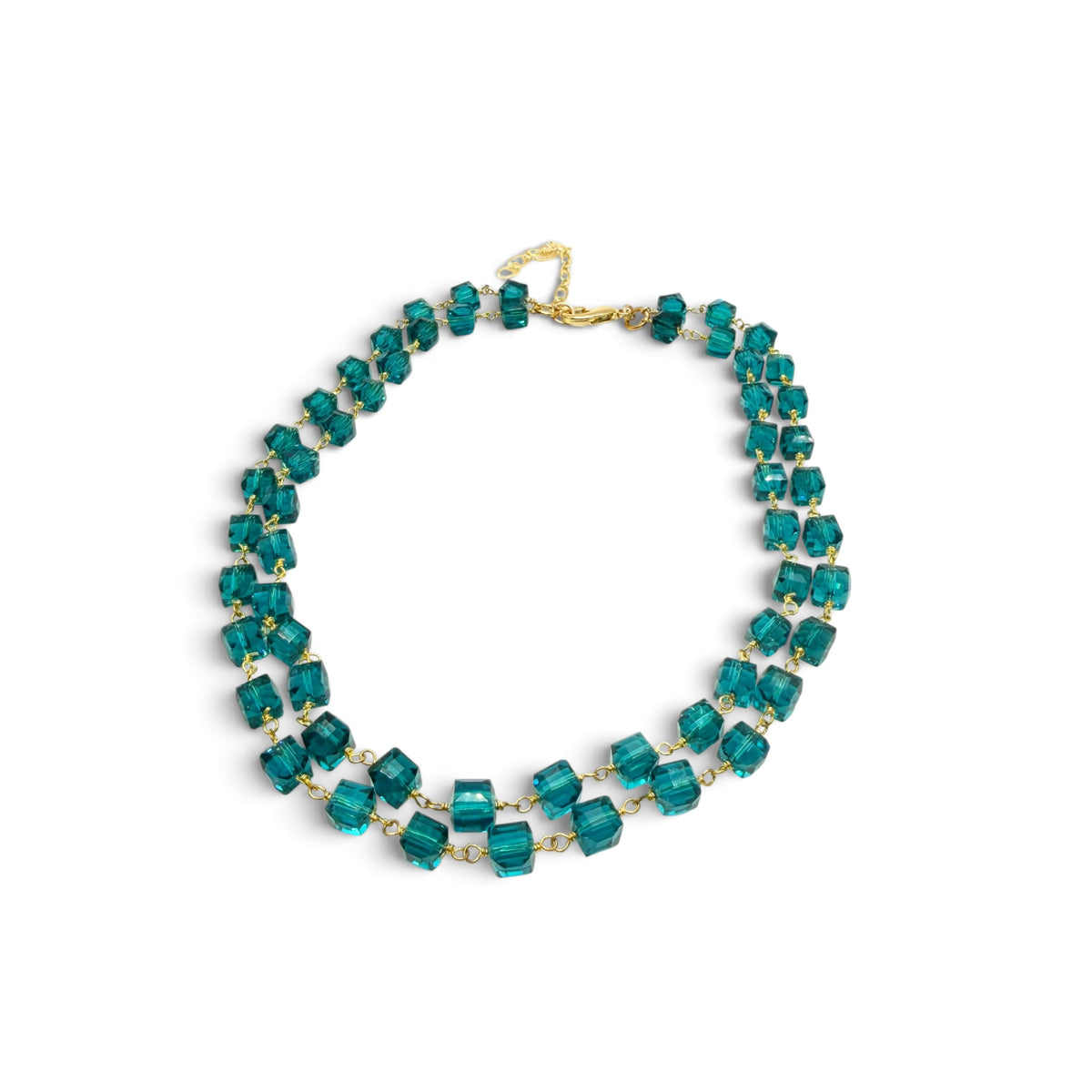 Teal Double Chain Necklace