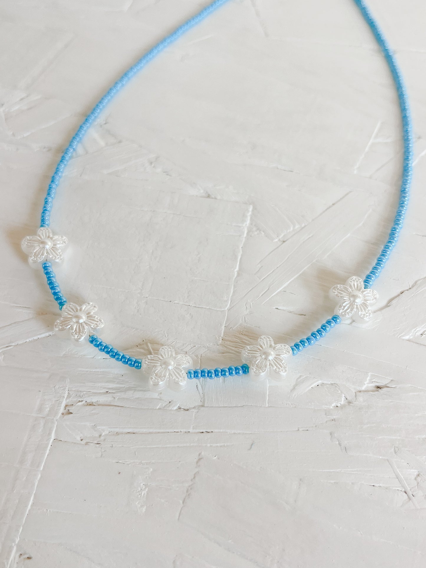 Light blue flower choker