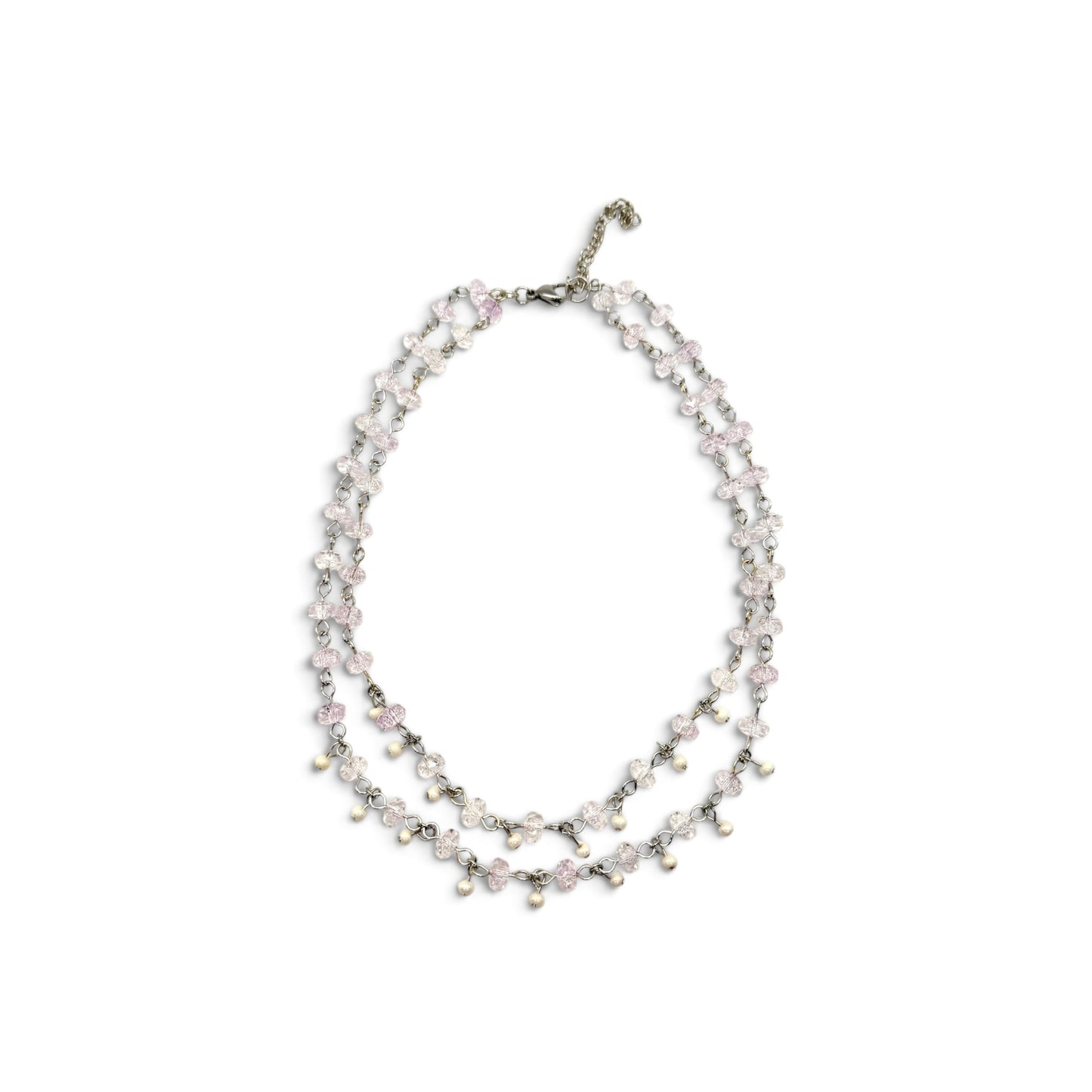 Purple & Silver Dangle Necklace