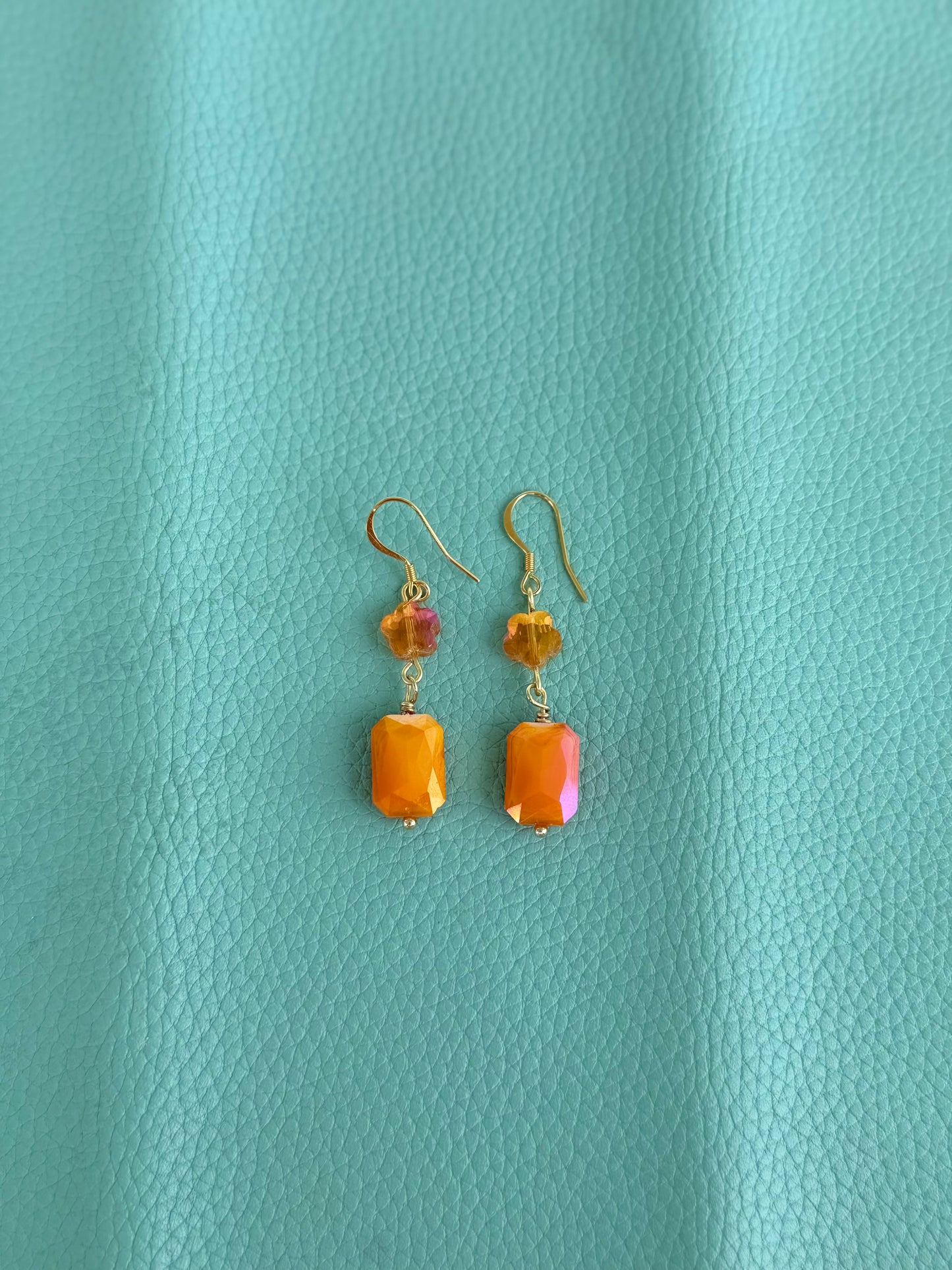 Orange Crystal earrings