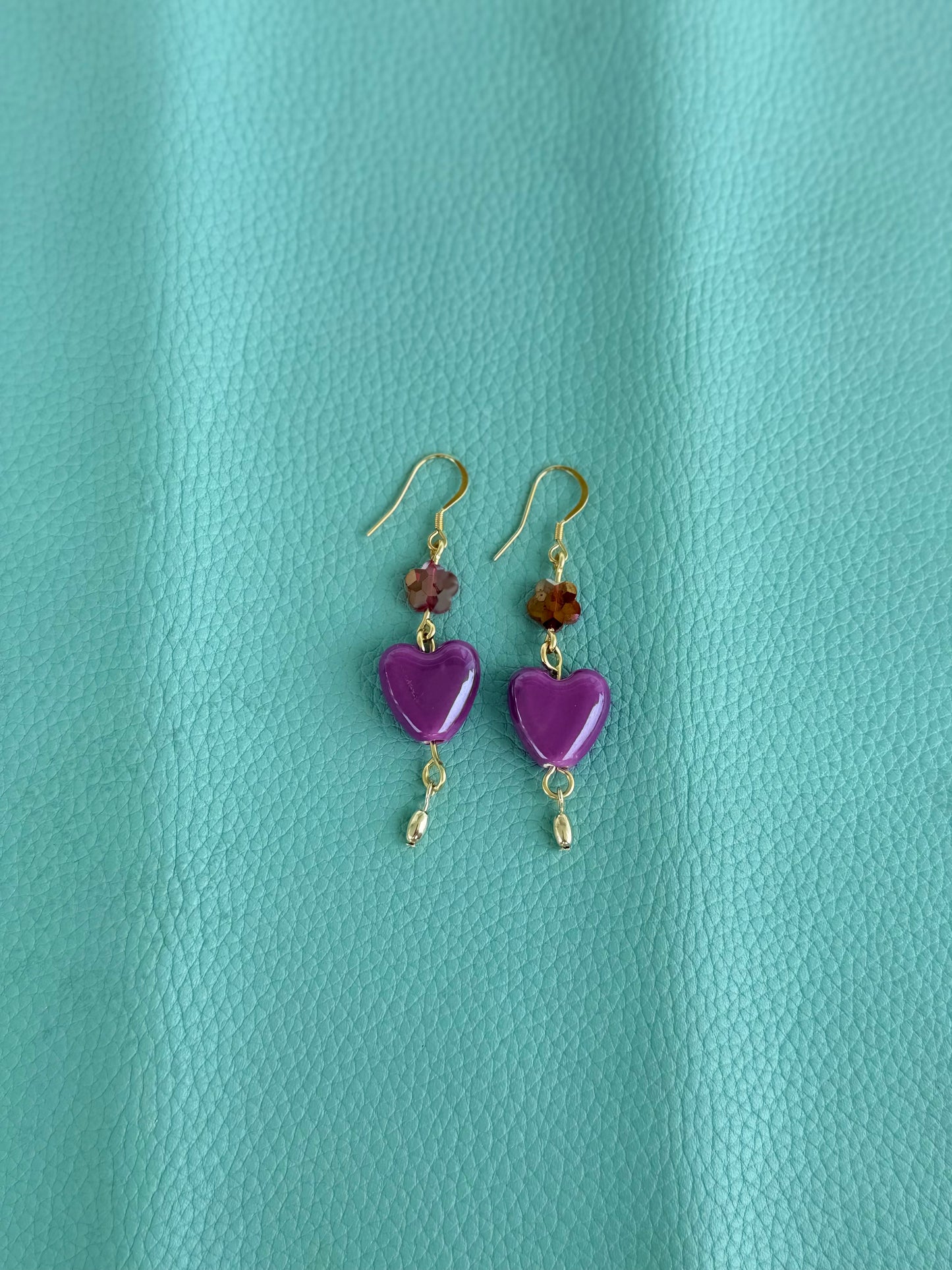 Purple Heart earrings