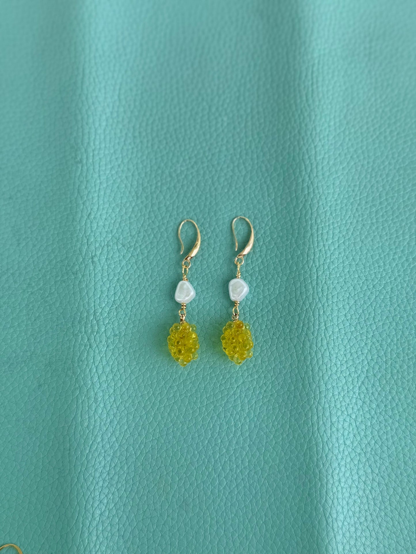 Green grape earrings