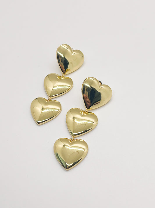 Triple heart studs