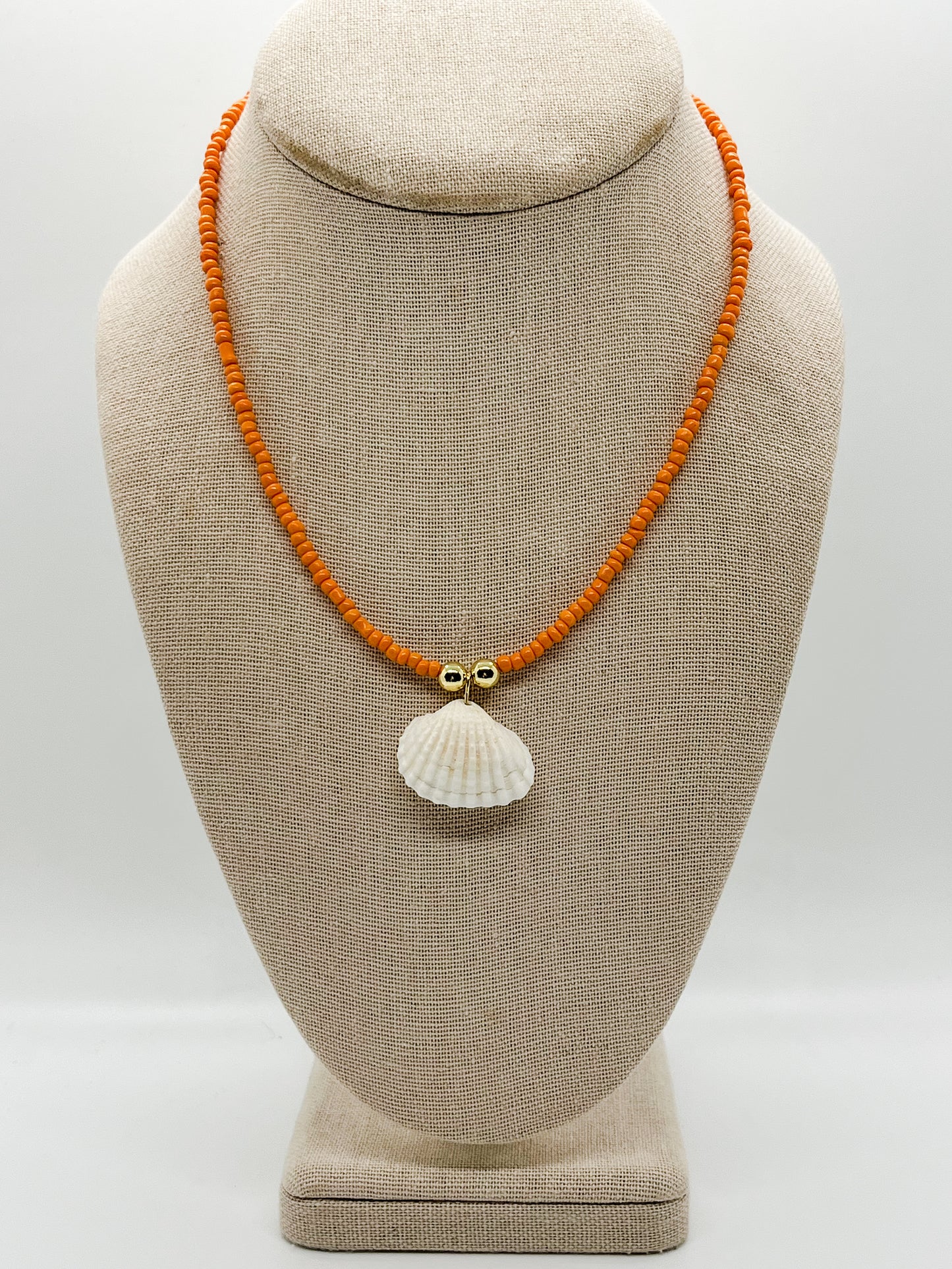 Orange seashell necklace