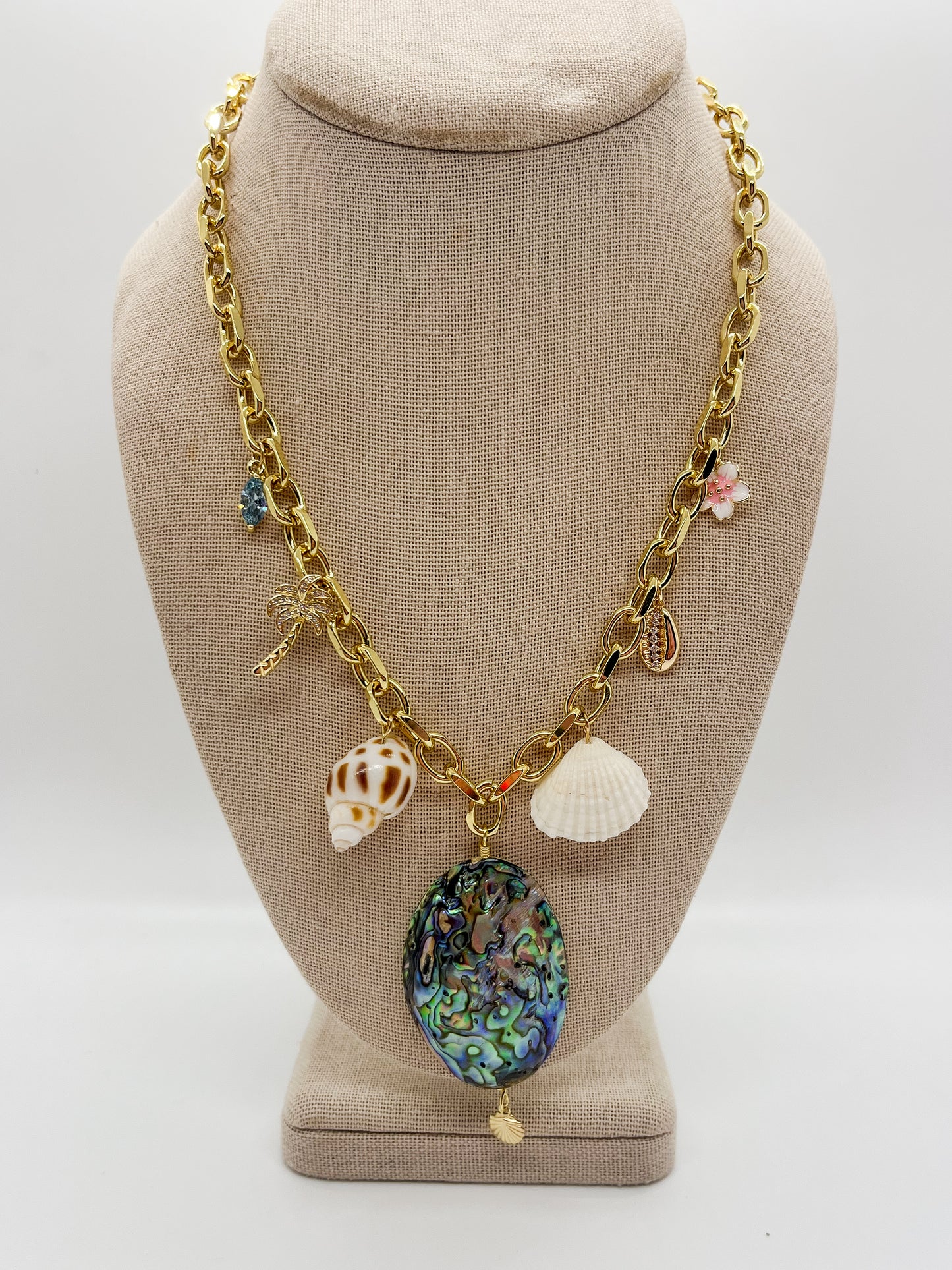 Abalone charm necklace