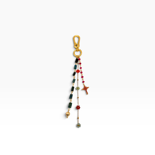 Orange Cross Bag Charm