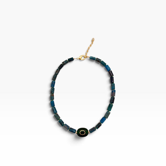 Teal & Green Stone Necklace