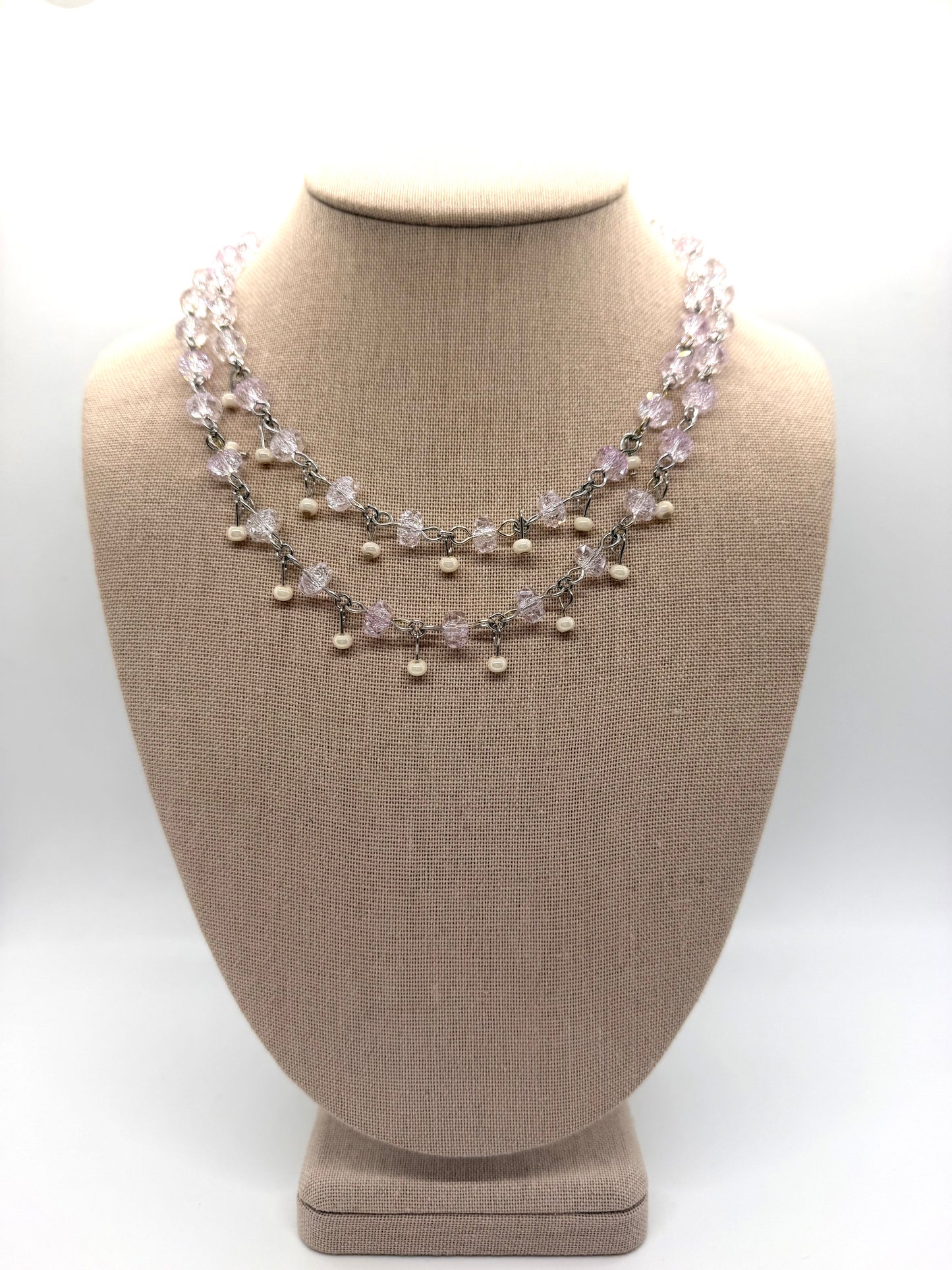 Purple & Silver Dangle Necklace