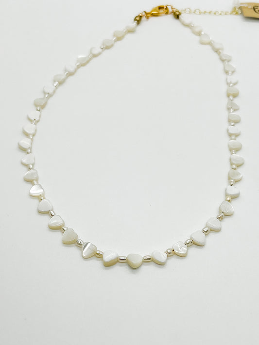 Mother of Pearl heart necklace
